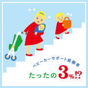 ベビーカーサポート経験者、たったの3％!?